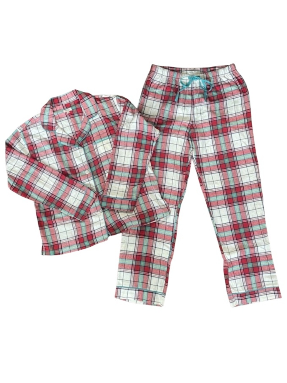 Bed Head Flannel Plaid Pajama Set Red and White Small
